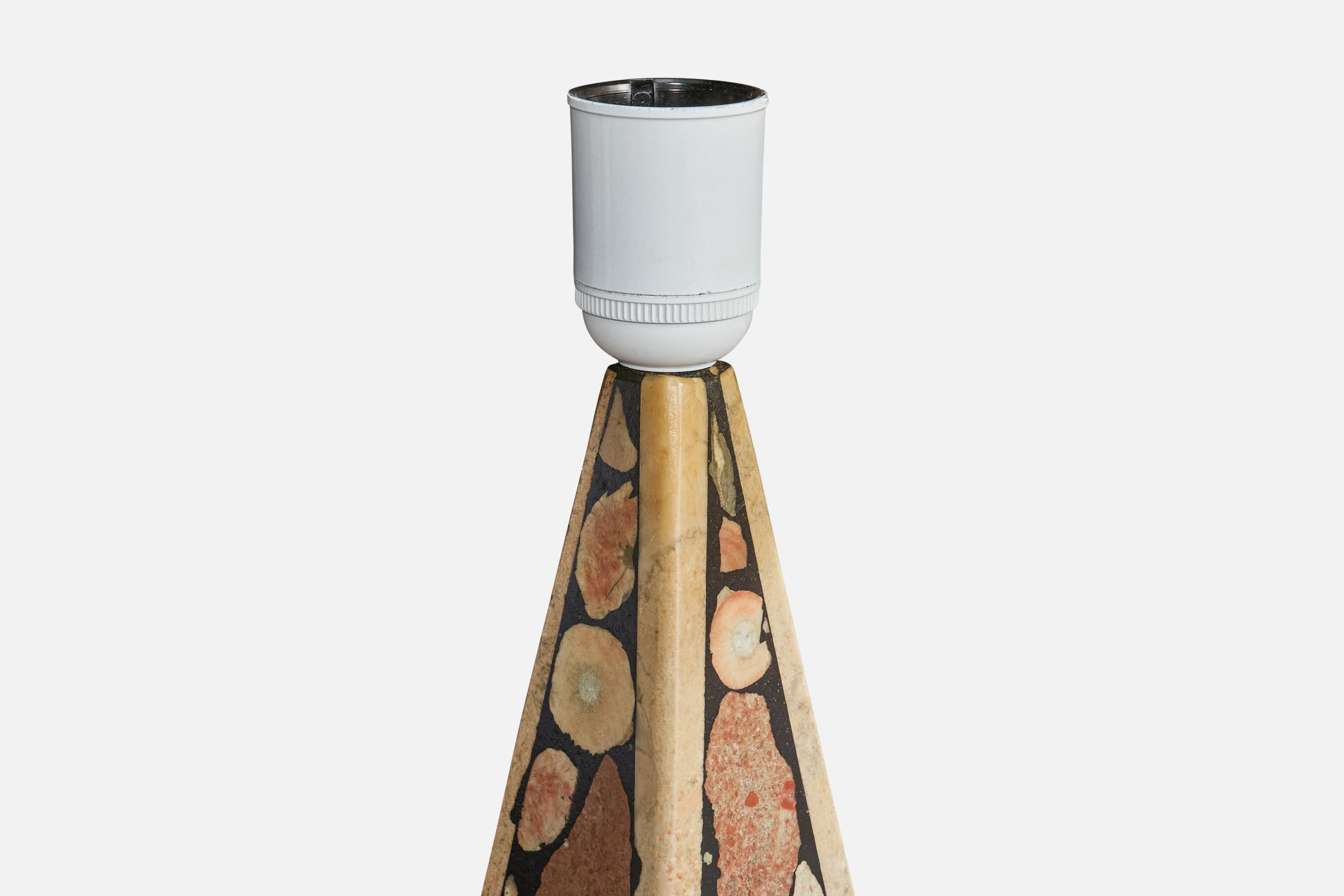 Egon Jakobsson, Table Lamp, Fossil Stone, Sweden, 1990s For Sale 1
