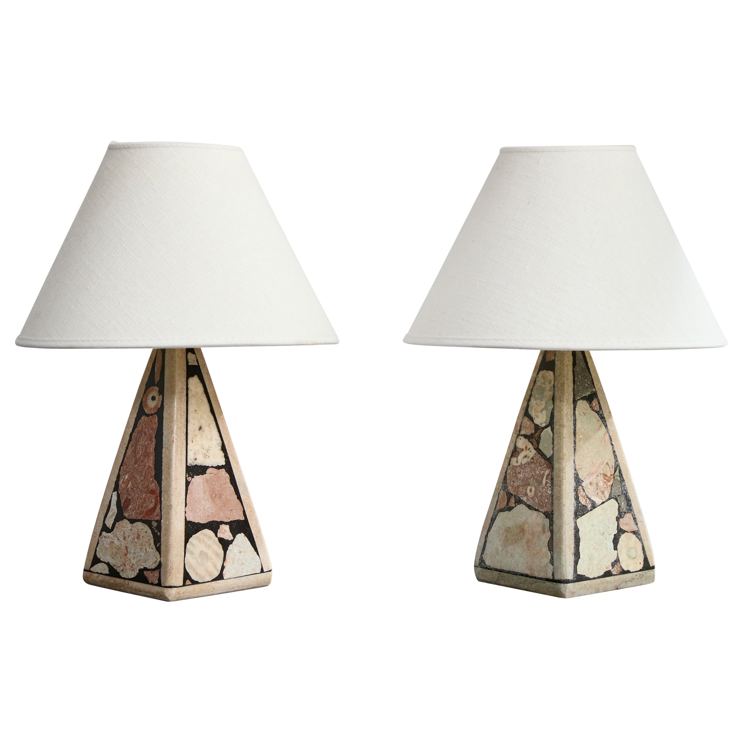 Designer suédois, lampes de table, pierre, Suède, années 1970