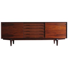 Retro Egon Kristensen Scandinavian Midcentury Dark Wood Sideboard, 1950s