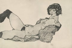 R. Layni, Zeichnungen folio, "Desnudo recostado con medias verdes" Colotipo PL XI