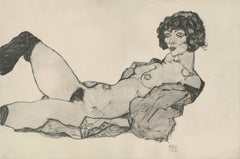  R. Layni, Zeichnungen folio, « Reclining Nude w/Green Stockings » Collotype PL XI