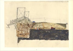 1968 Egon Schiele 'The Bridge' Austria Offset Lithograph