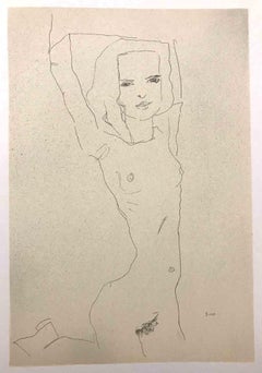 Nude Girl With Raised Arms - Lithograph - 2007