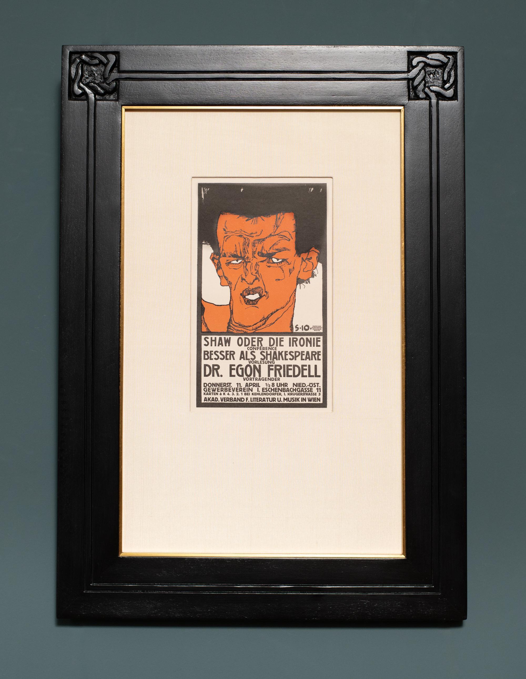 Ottokar Mascha Folio, Tafel 18: „Shaw Oder Die Ironie Poster“ von Egon Schiele im Angebot 1