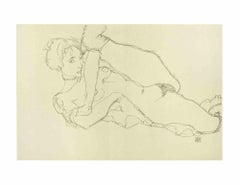 Reclining Nude, Left Leg Raised - Lithograph - 2007