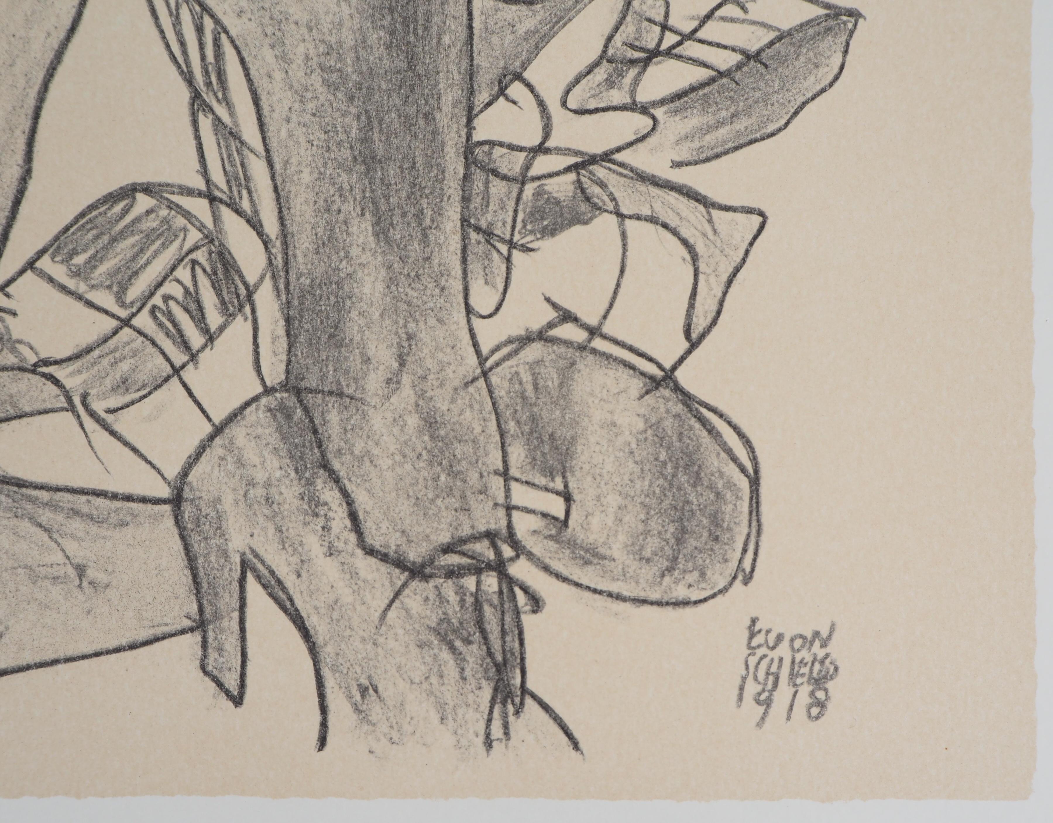 Reclining Nude - Lithograph (Kallir #2427) - Print by Egon Schiele
