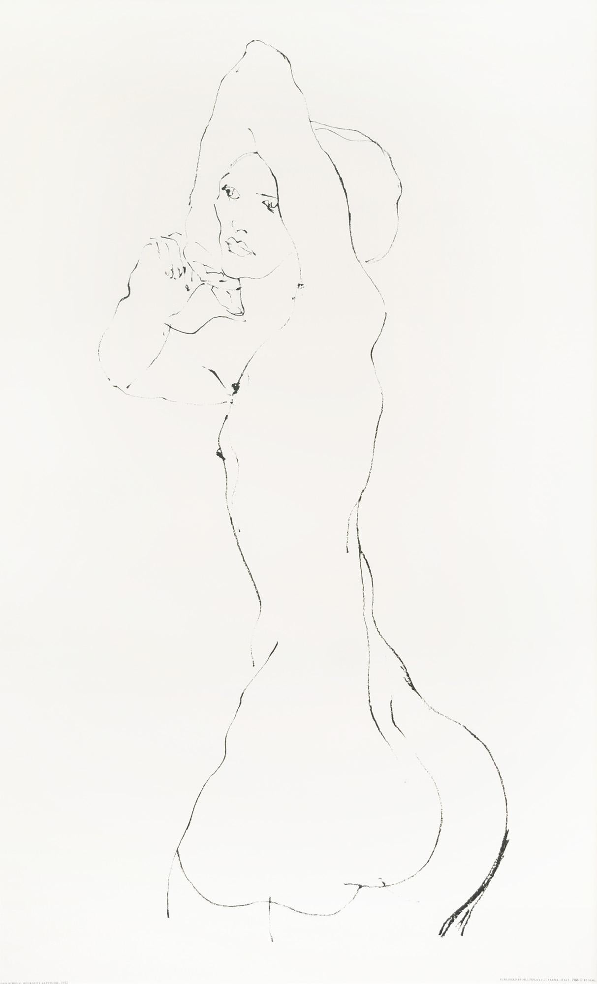 RÜCKSEITE AKTSTUDIE - Print by Egon Schiele