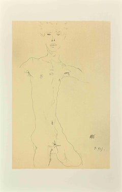 Standing Male Nude  - Lithograph - 2007