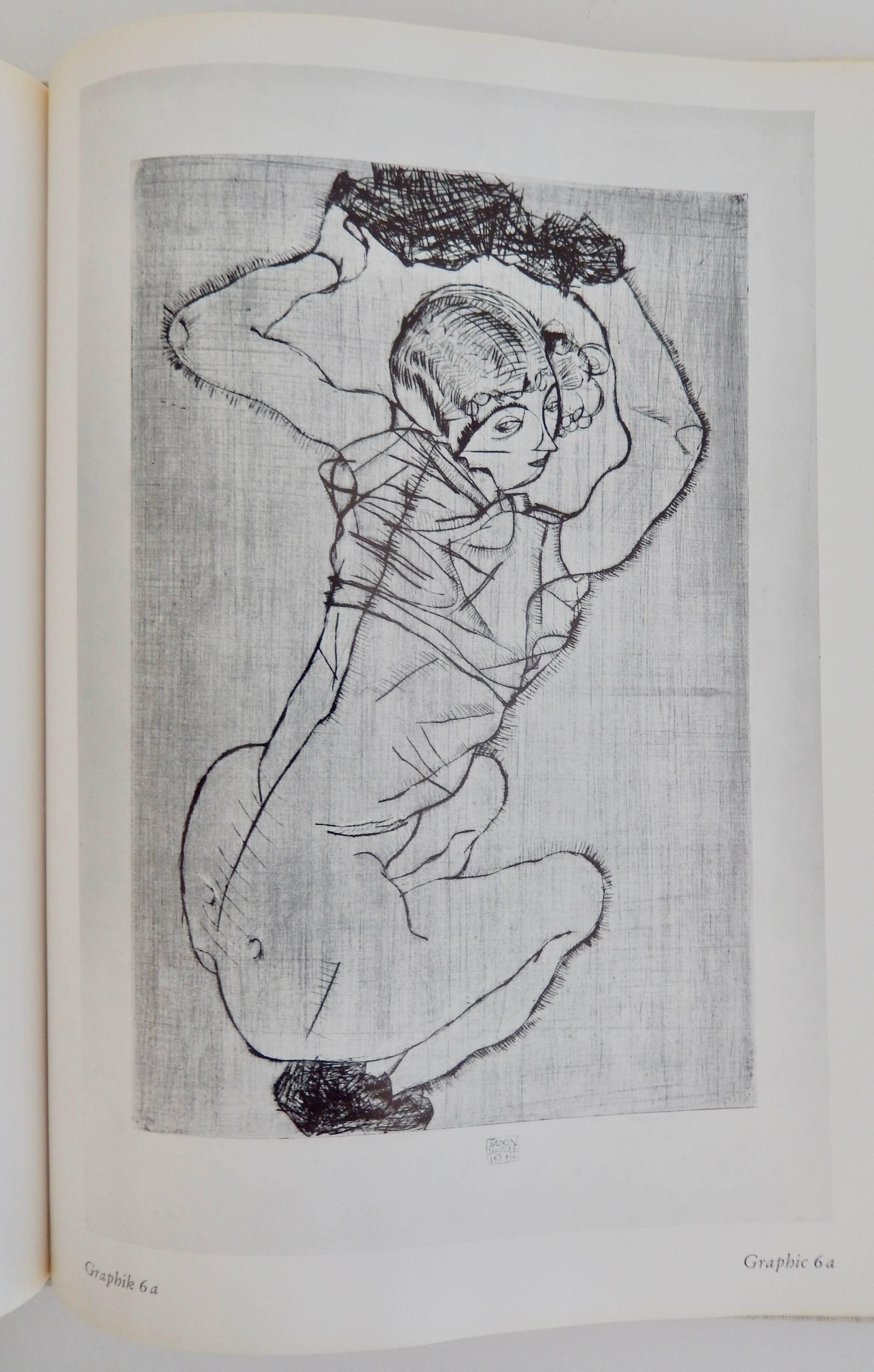 An important reference book, in very good condition, on the graphic work of the Austrian Expressionist artist Egon Schiele (1890-1918). A first edition, hardcover book that includes 66 black and white illustrations. Dustjacket in good condition with