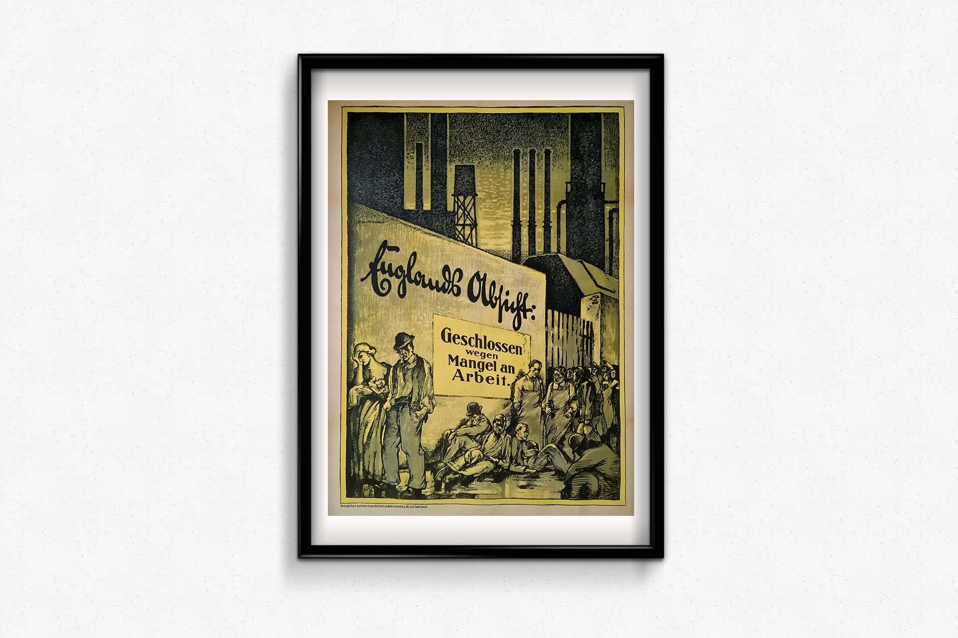 Egon Tschirchs Originalplakat „Englands Absicht: Geschlossener Wegen Mangel“ im Angebot 1