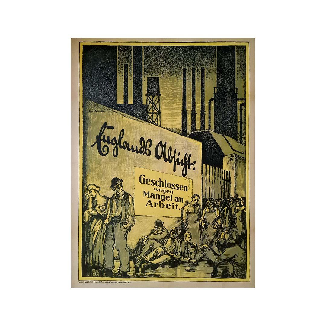 Egon Tschirchs Originalplakat „Englands Absicht: Geschlossener Wegen Mangel“ im Angebot 2