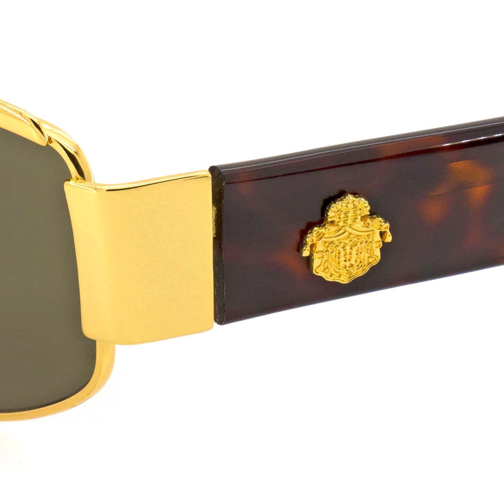 Brown Egon Von Furstenberg aviator sunglasses, Italy 1980s For Sale