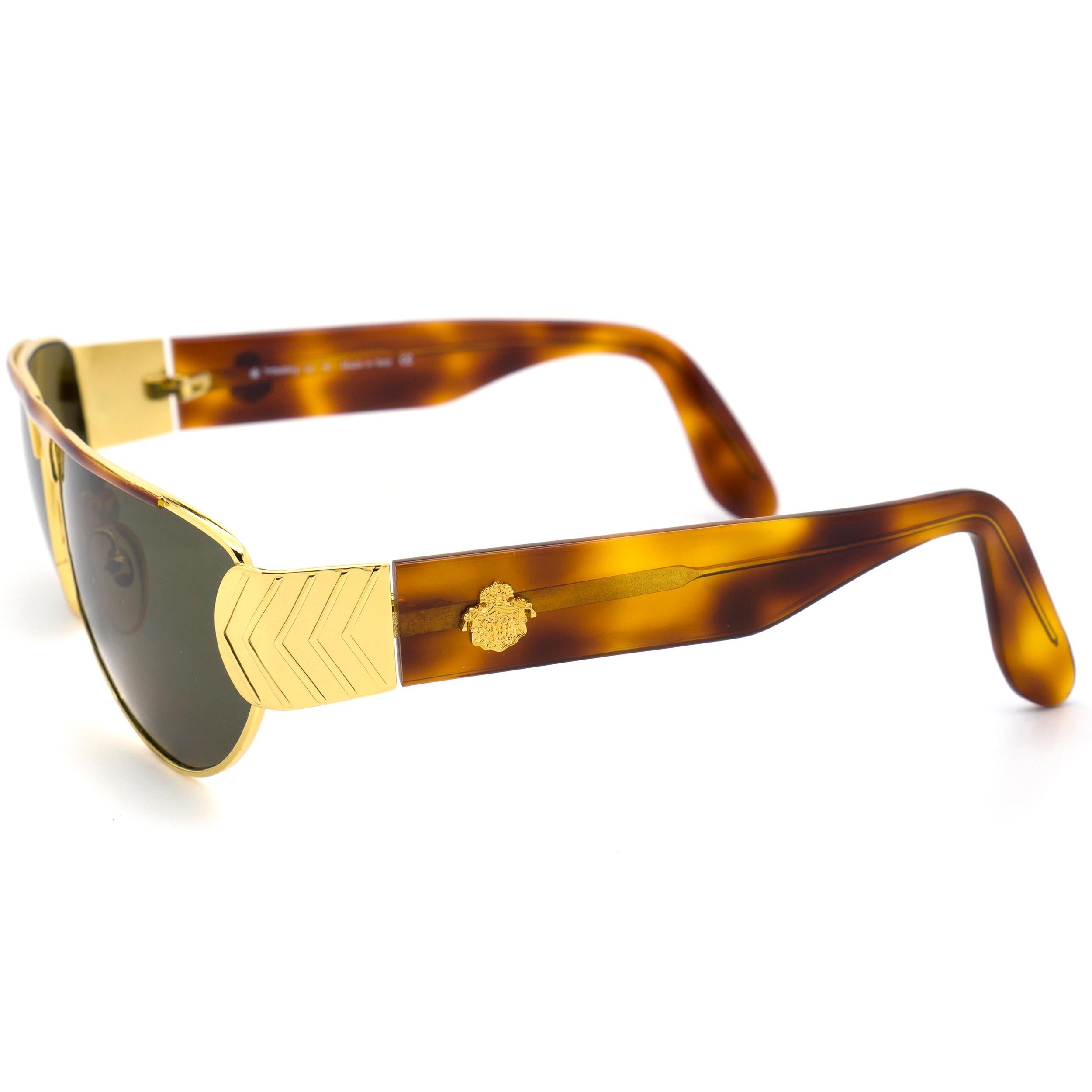 Marron Egon Von Furstenberg lunettes de soleil aviateur, Italie, années 80 en vente