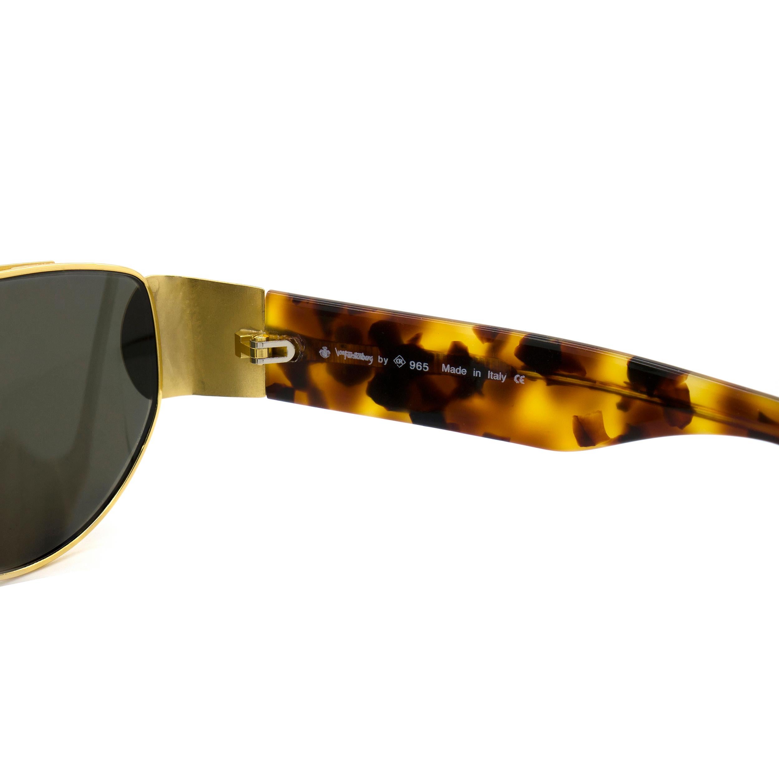 Egon Von Furstenberg Flieger-Sonnenbrille, Italien 80er Jahre (Schwarz) im Angebot