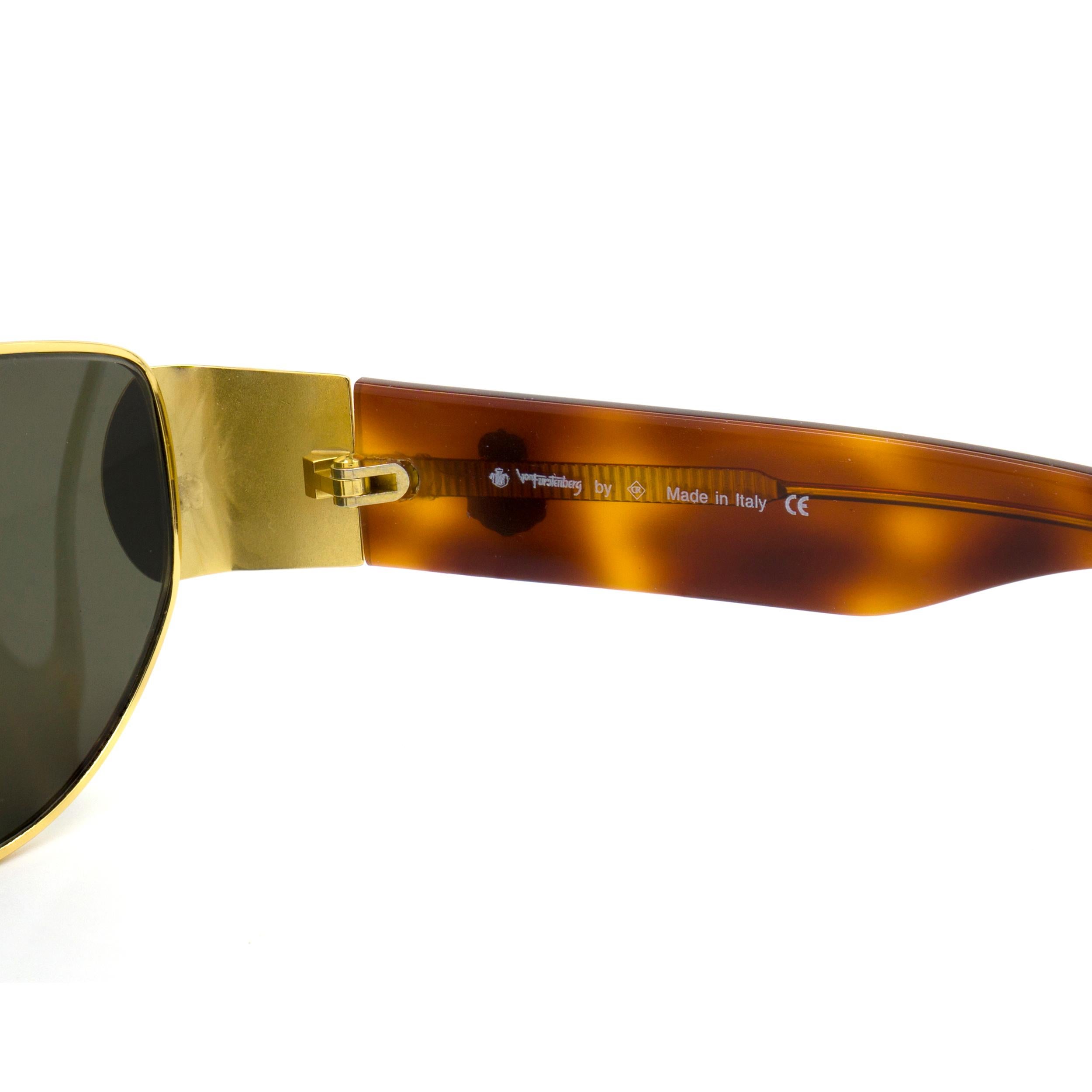 Egon Von Furstenberg aviator sunglasses, Italy 80s In New Condition For Sale In Santa Clarita, CA