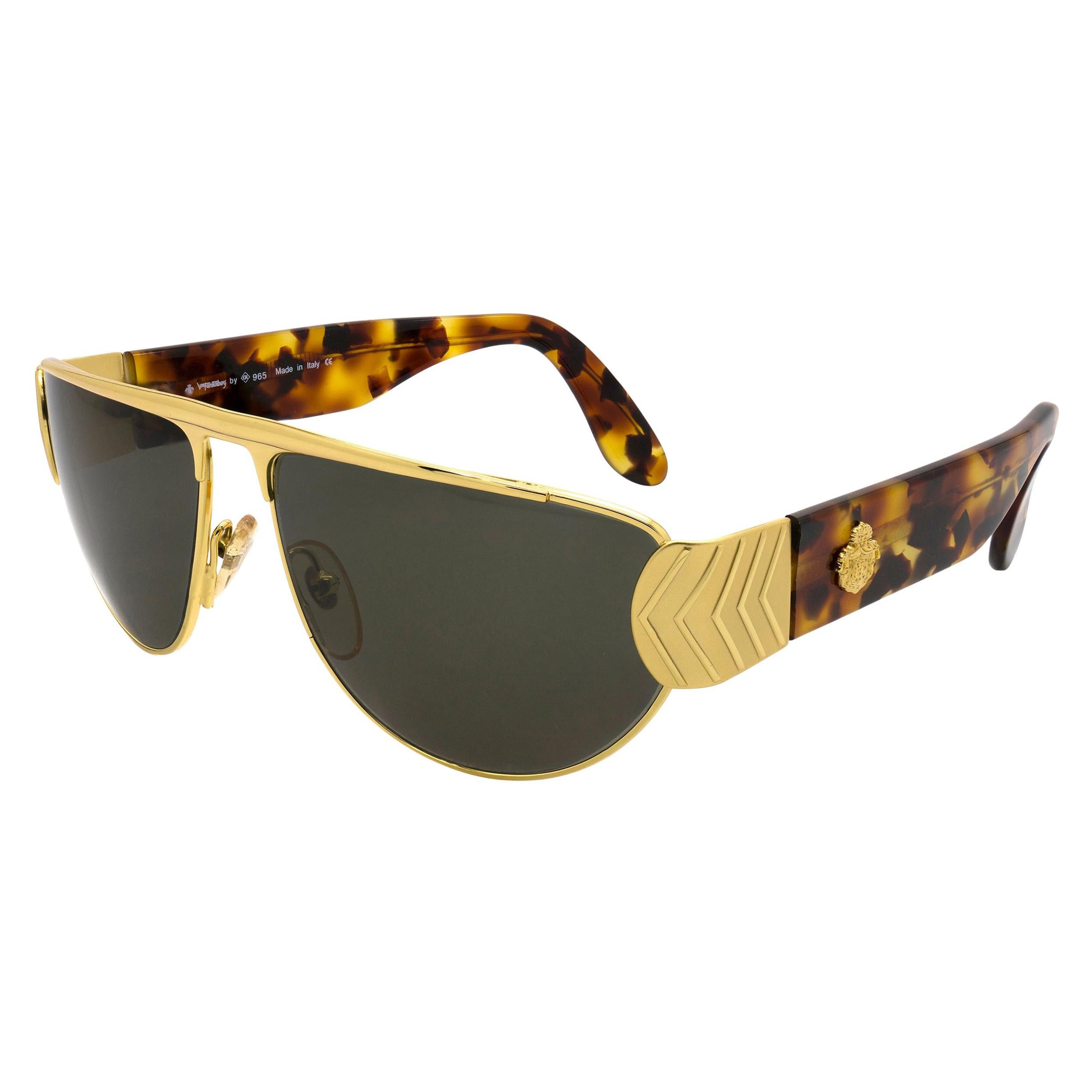 Gafas de sol de aviador Egon Von Furstenberg, Italia Años 80 en venta