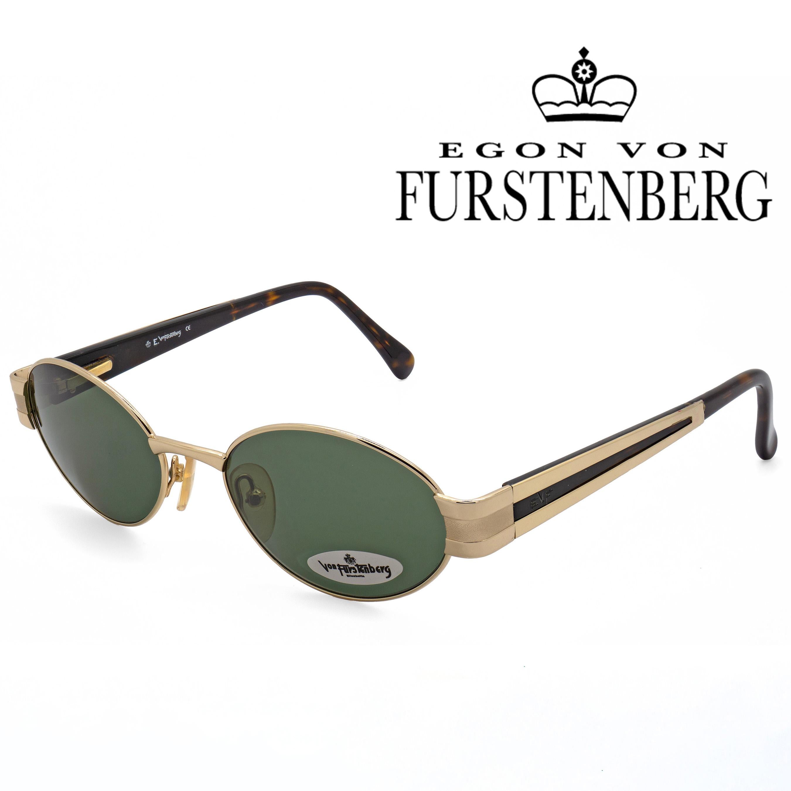 Women's or Men's Egon von Furstenberg oval sunglasses spring hinges, made in Italy For Sale