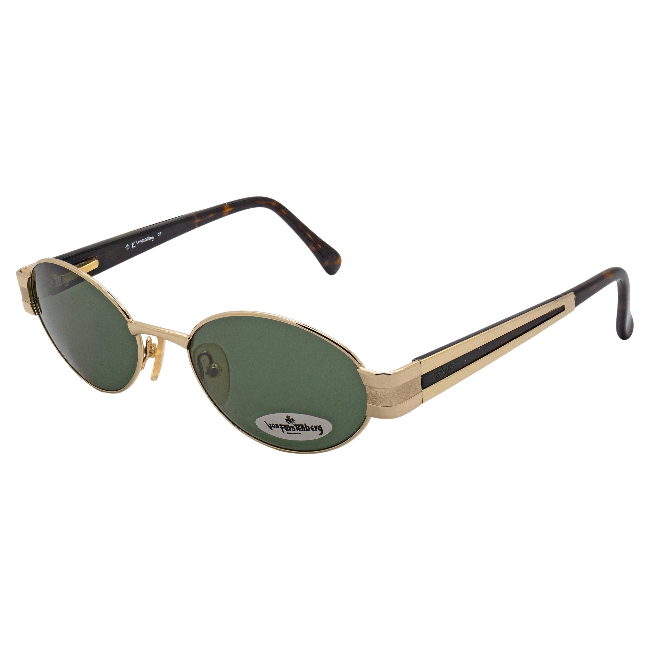 Egon von Furstenberg oval sunglasses spring hinges, made in Italy For Sale