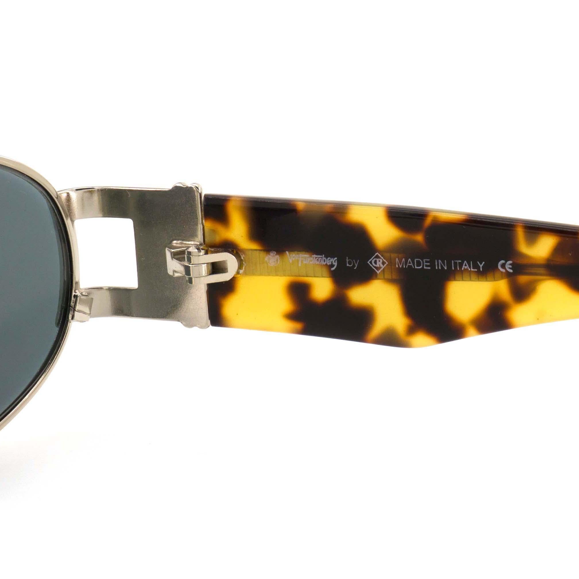 Gray Egon Von Furstenberg vintage sunglasses, Italy 80s For Sale