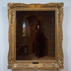 Moine dans une cellule monastique, Rome, Italie