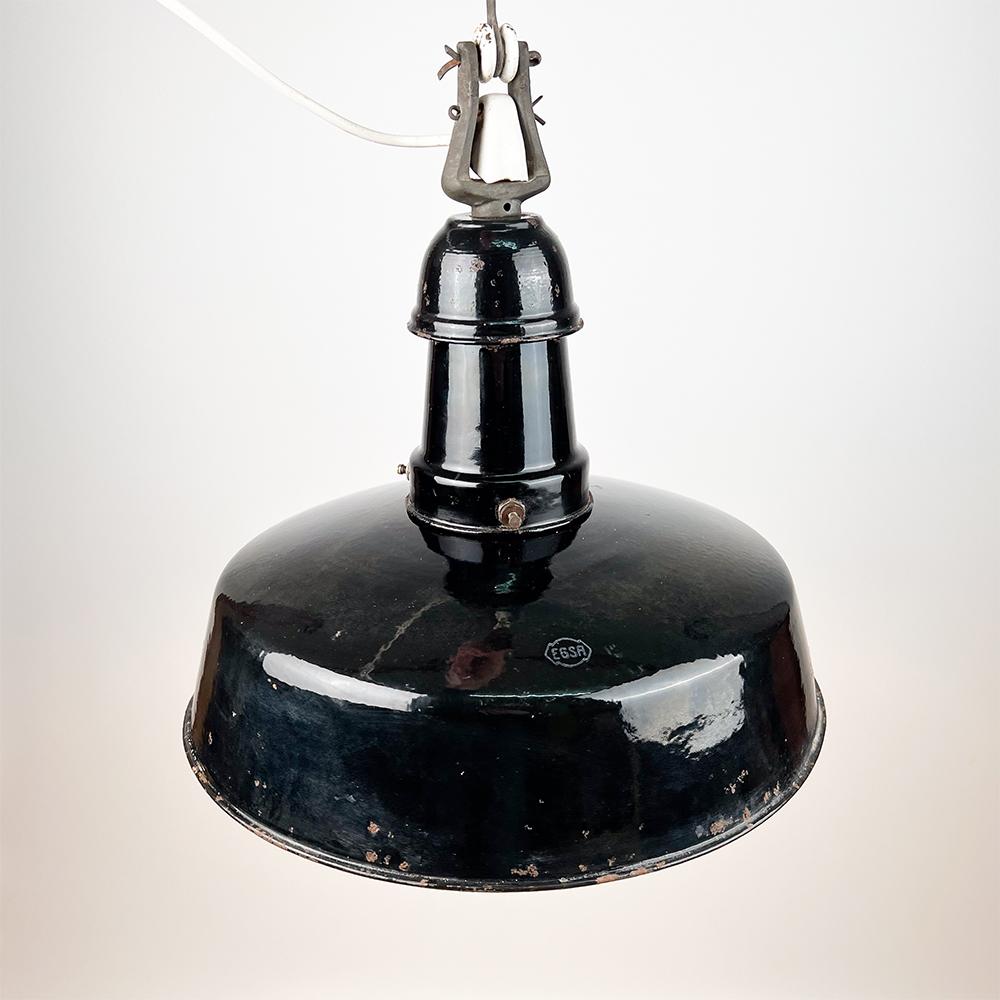 Metal EGSA industrial enameled metal ceiling lamp, 1950's For Sale