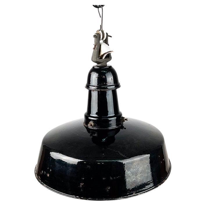 EGSA industrial enameled metal ceiling lamp, 1950's For Sale