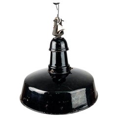 Lámpara de techo industrial EGSA de metal esmaltado, años 50
