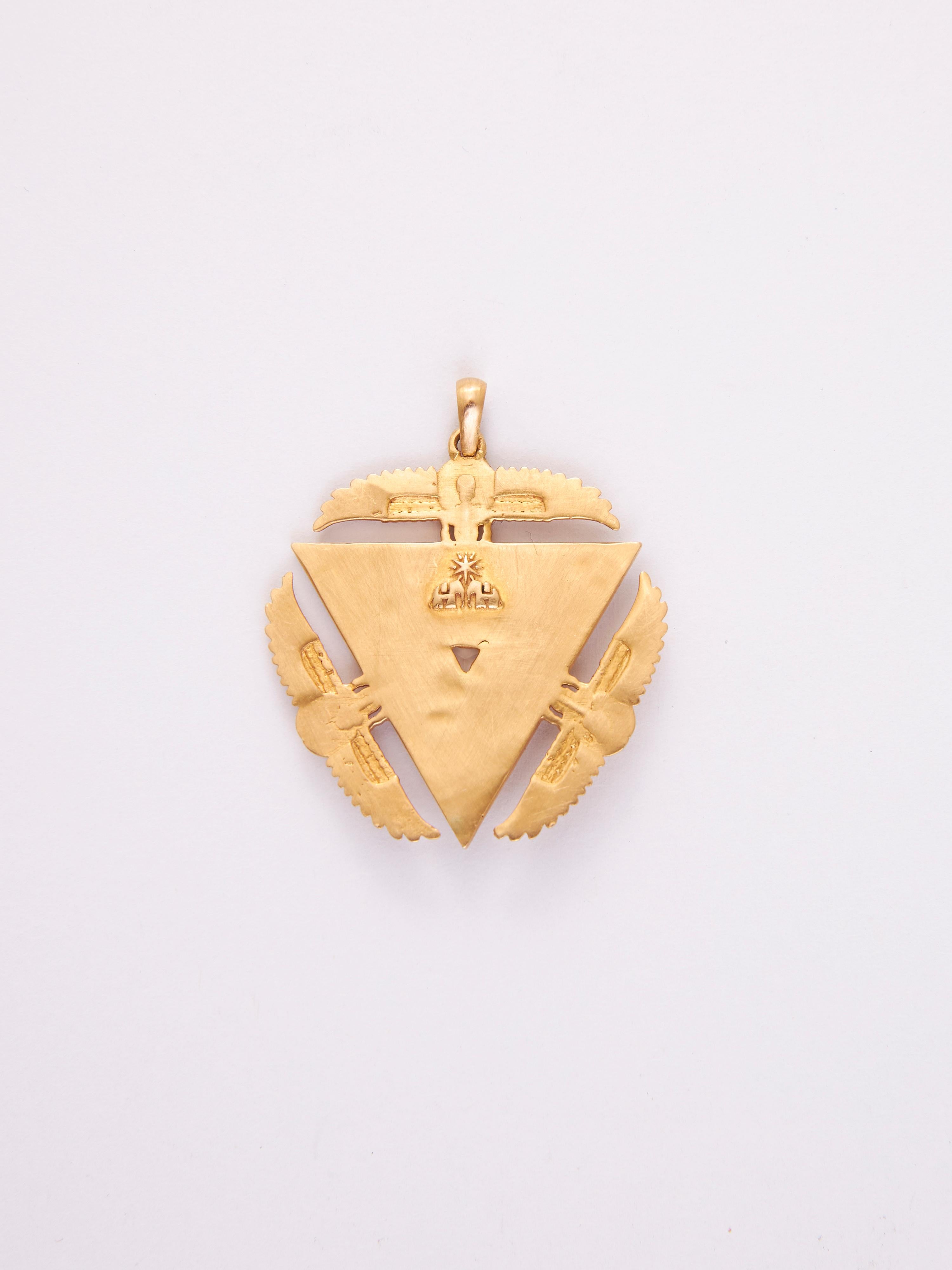 Revival Egypt Abracadabra Amulet in 18kt Gold & Diamond For Sale