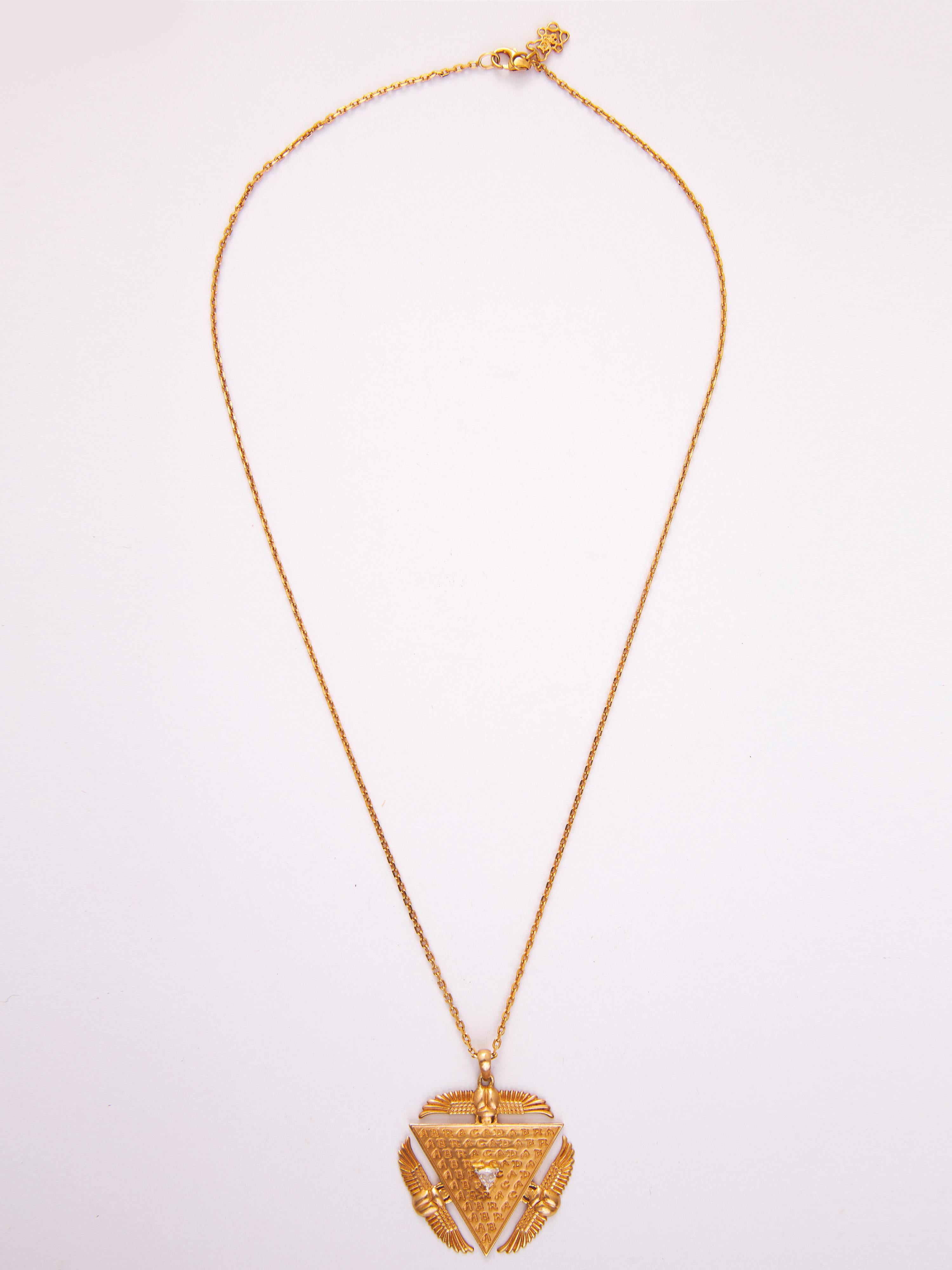 Egypt Abracadabra Amulet in 18kt Gold & Diamond In New Condition For Sale In Mumbai, IN