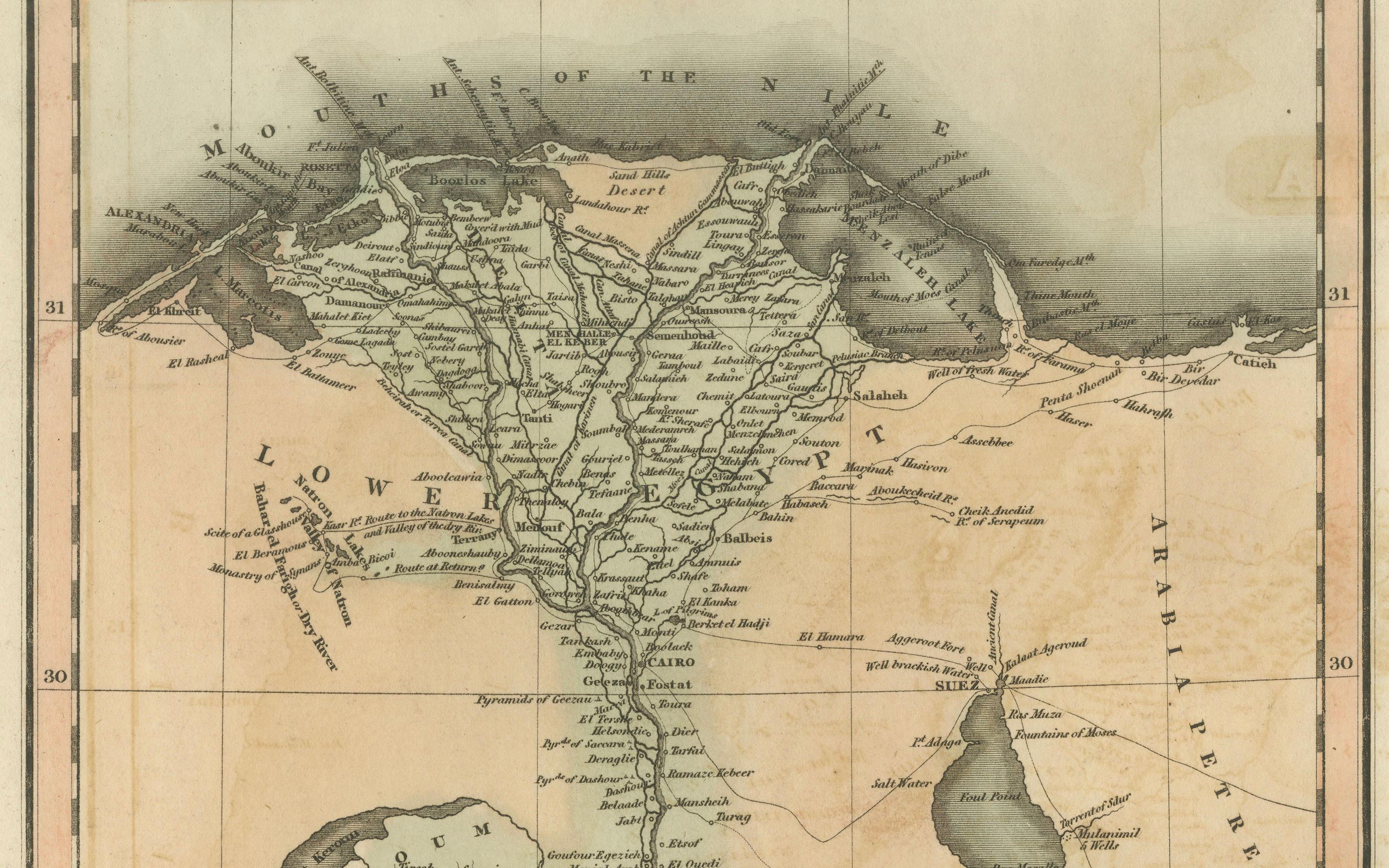 Egypt & Abyssinia – Original Nile Valley and Horn of Africa Maps, c.1817