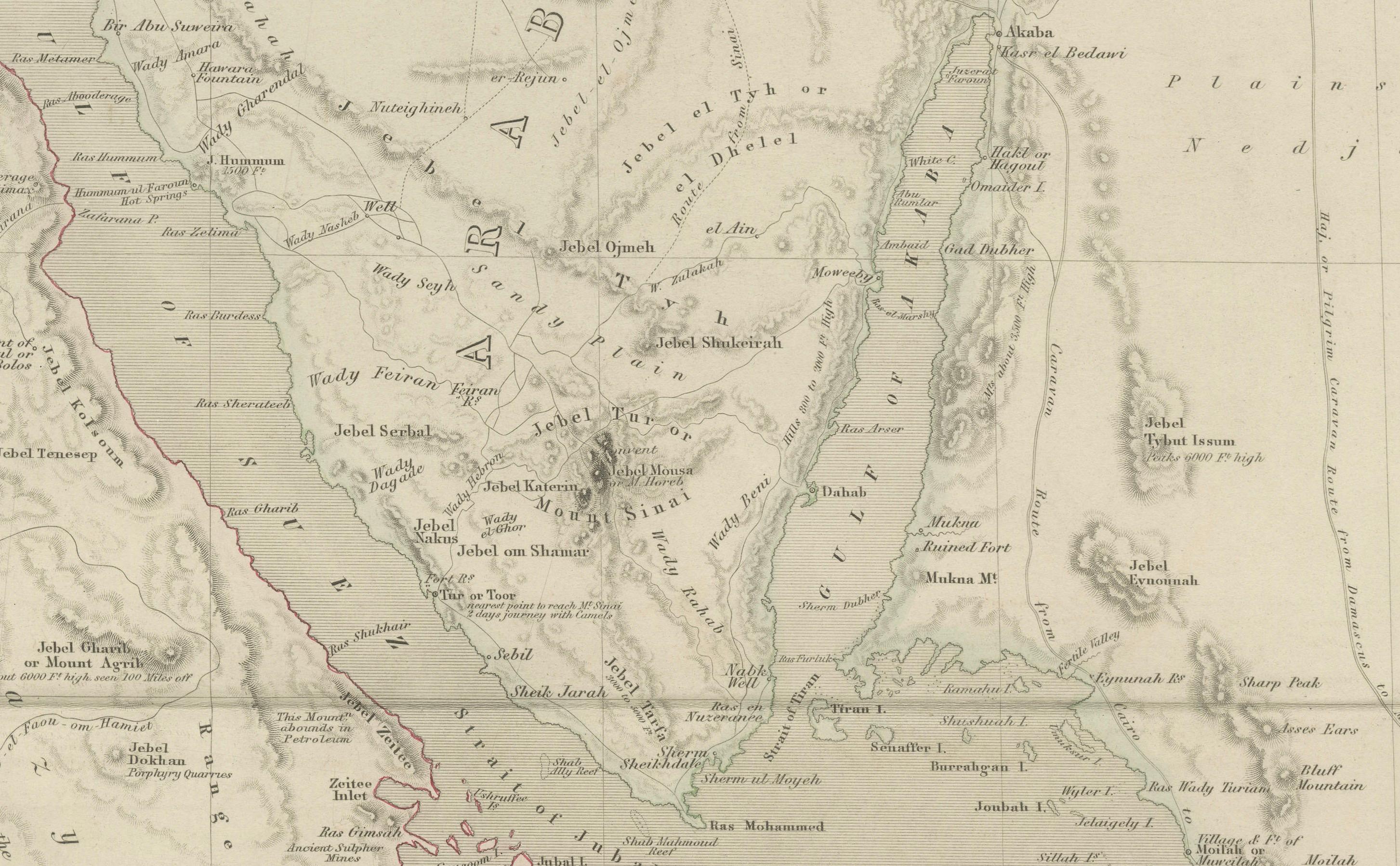Egypt & Arabia Petraea – Large Nile Map, British Cartography, c.1815