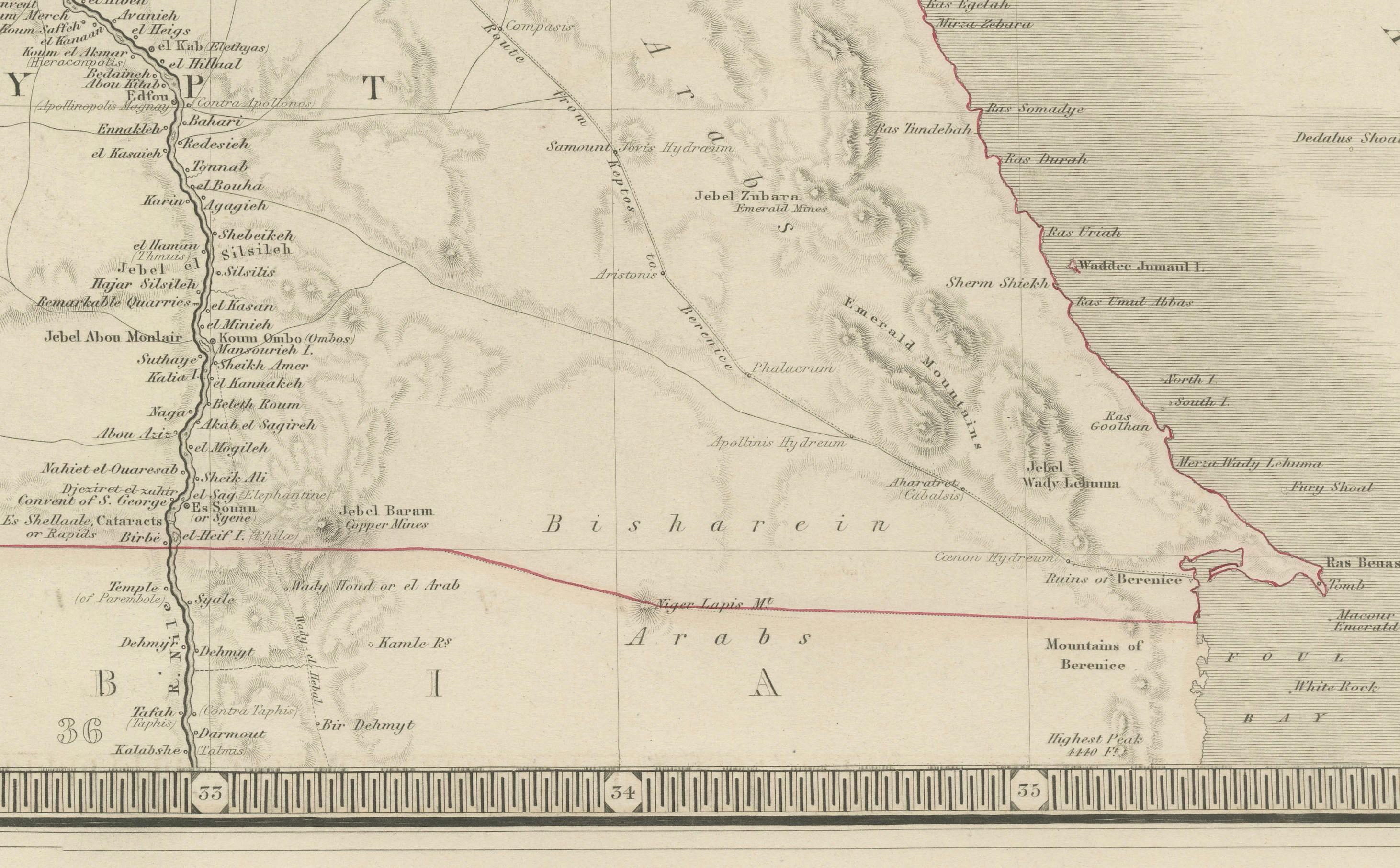 Egypt & Arabia Petraea – Large Nile Map, British Cartography, c.1815