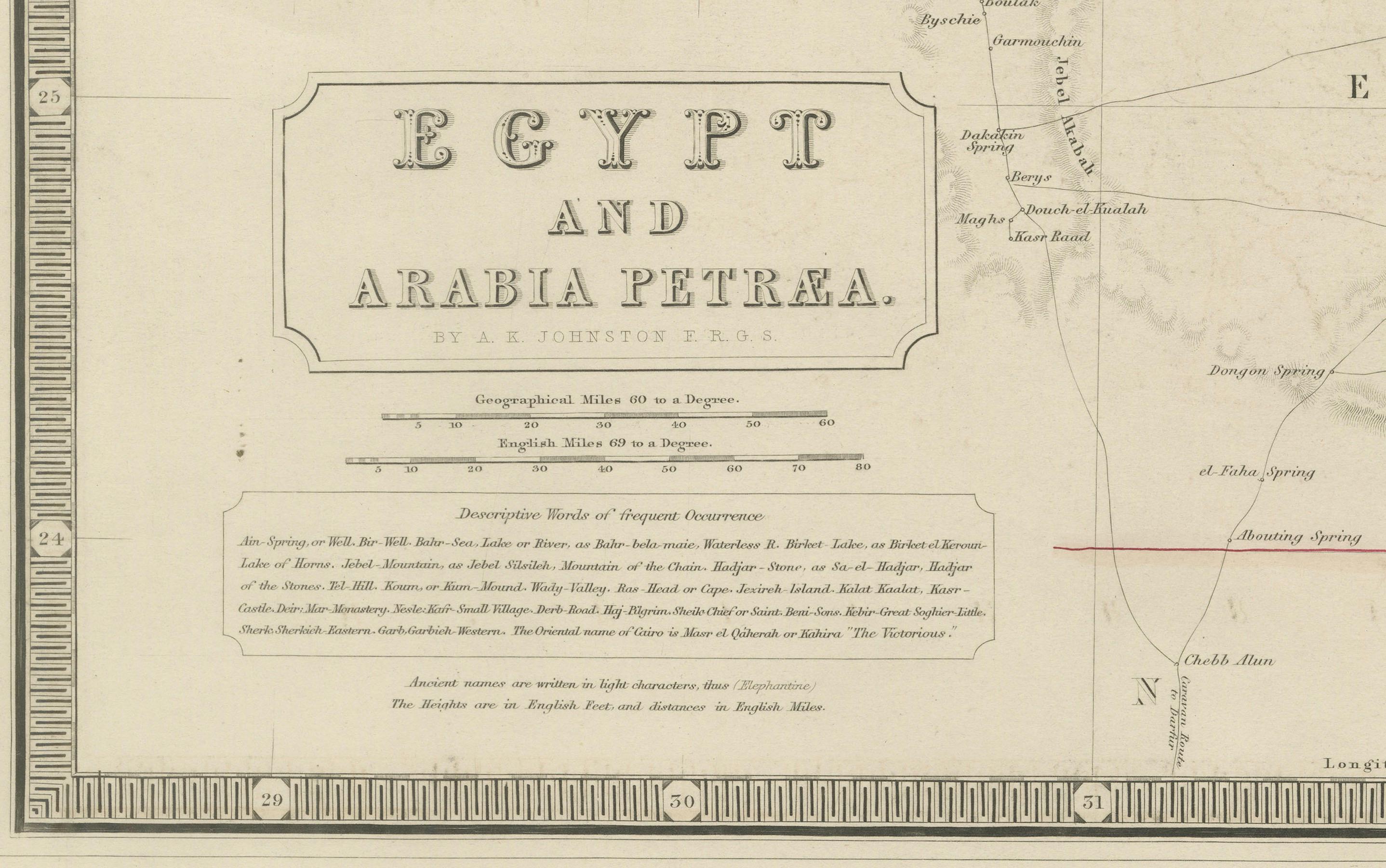 Egypt & Arabia Petraea – Large Nile Map, British Cartography, c.1815