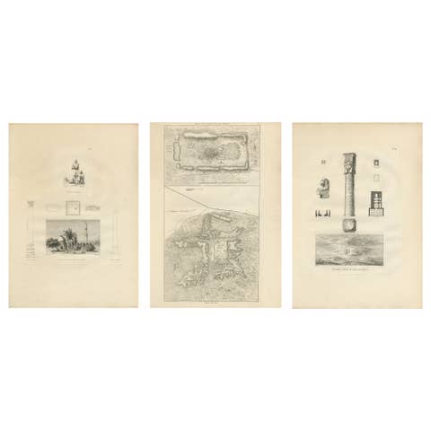 Egypt Architecture & Topography – Denon Voyage Egypt Copper Engravings 1802