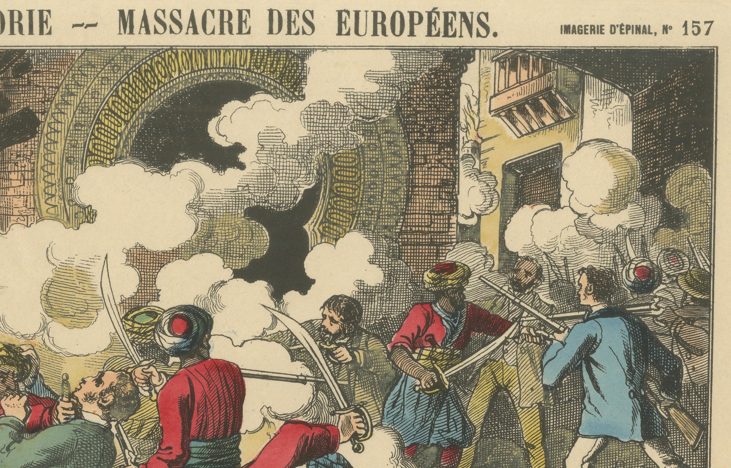 Egypt Crisis Battle Scene, Bombardment of Alexandria, Épinal, 1882