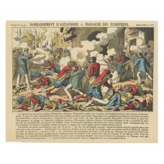 Scène de bataille lors d
une crise en Égypte, bombardement d
Alexandrie, Épinal, 1882
