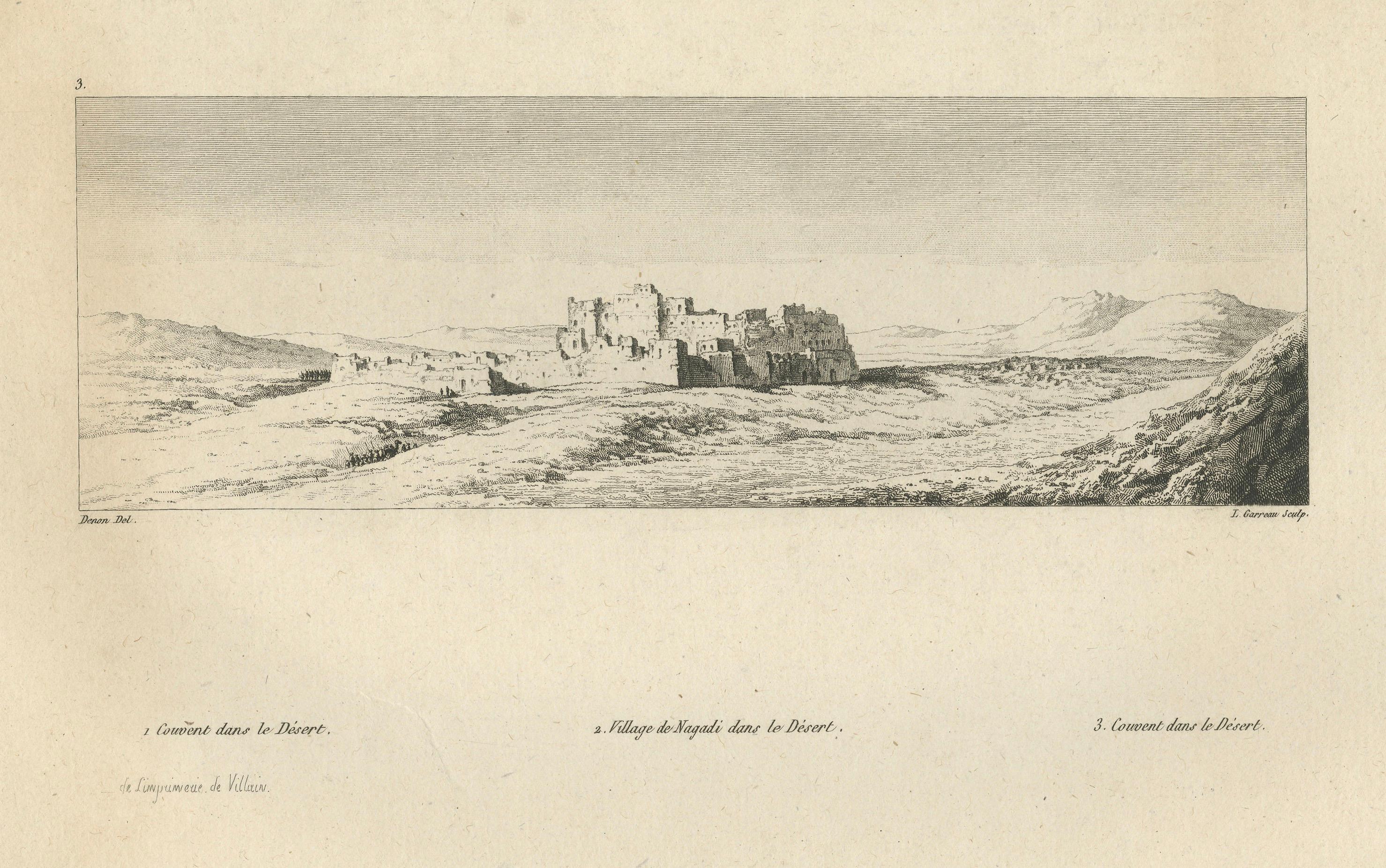 Egypt Desert Panoramas & Ruins – Denon, Voyage en Égypte, Copper Engravings 1802