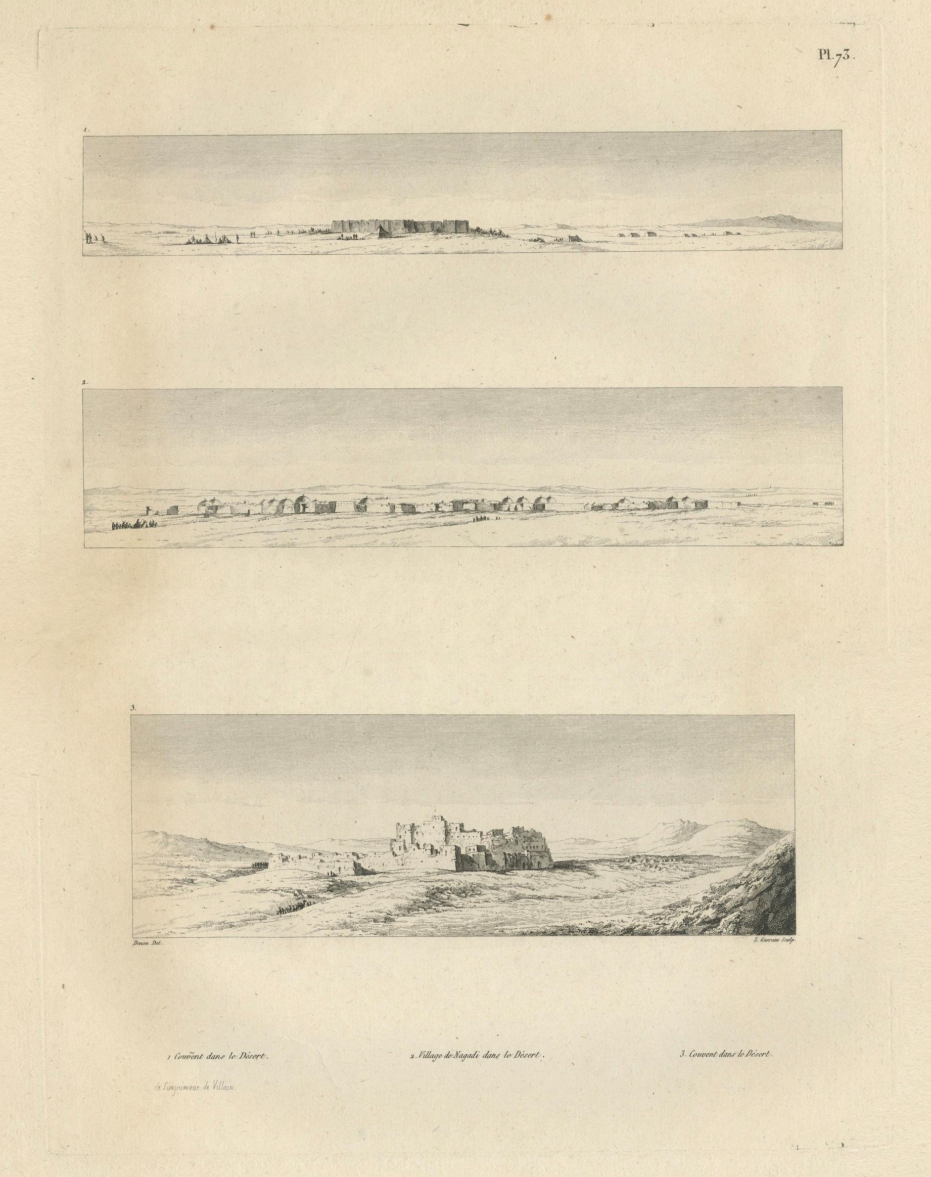 Egypt Desert Panoramas & Ruins – Denon, Voyage en Égypte, Copper Engravings 1802