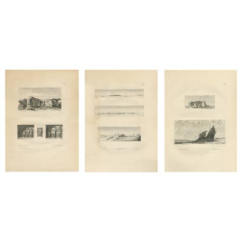 Egypt Desert Panoramas & Ruins – Denon, Voyage en Égypte, Copper Engravings 1802