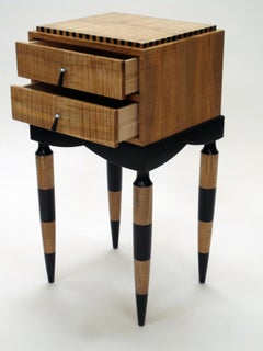 Egypt II side table spalted curly maple in stock