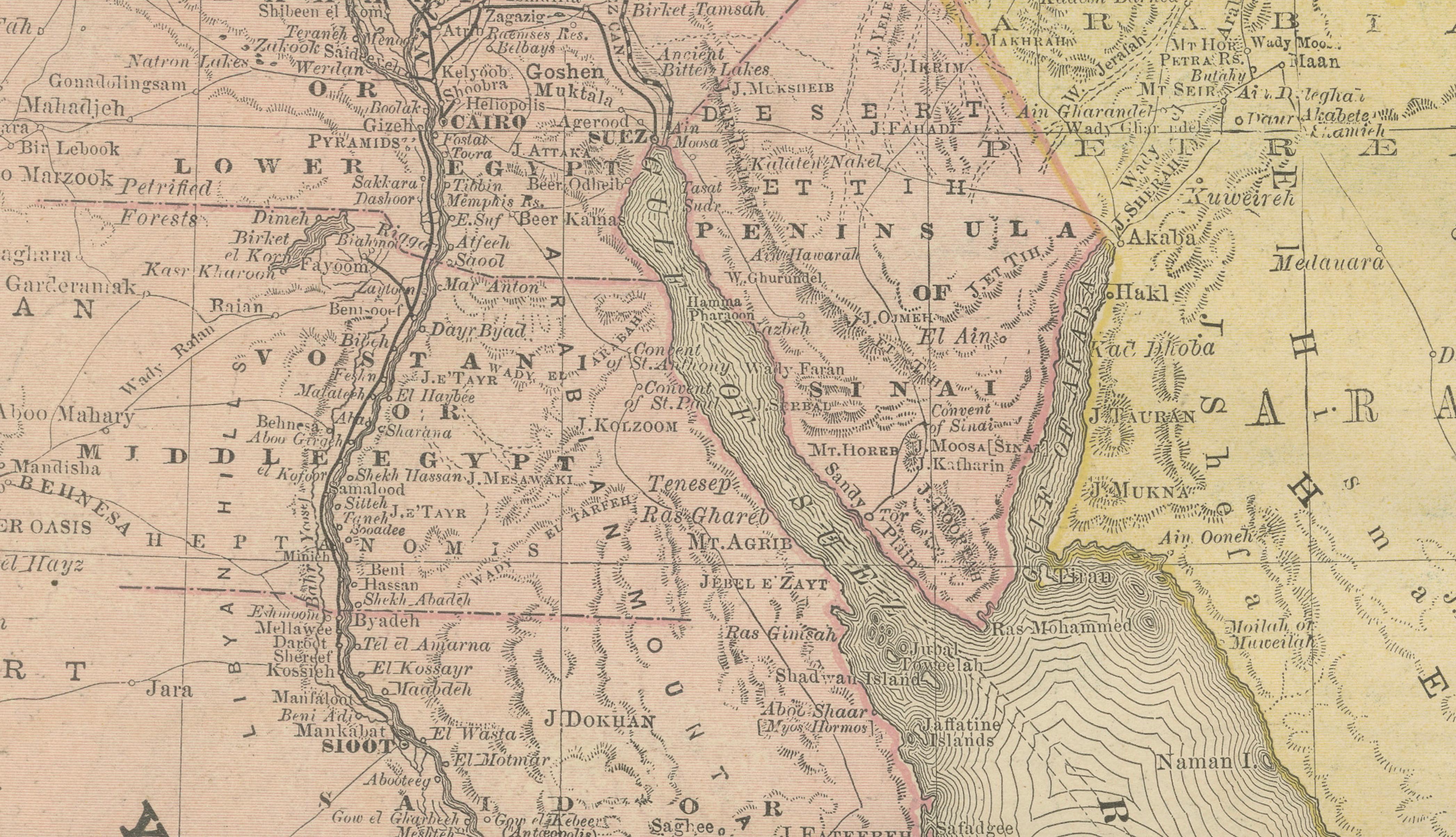 Egypt & Lower Nubia – Elegant Antique Atlas Map of the Nile, ca.1888