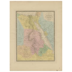 Mapa antiguo de Egipto y el Mar Rojo - Mapa detallado de 1865 de las regiones de Nubia y el Nilo