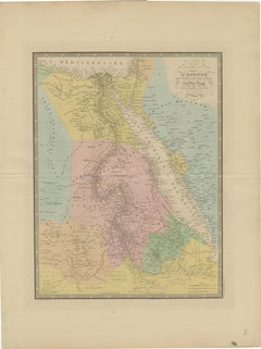 Mapa antiguo de Egipto y el Mar Rojo - Mapa detallado de 1865 de las regiones de Nubia y el Nilo
