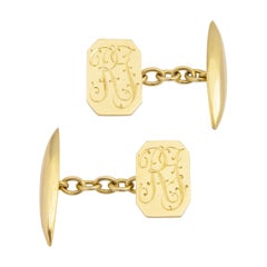 Egyptian 18 Karat Gold Cufflinks Circa 1945