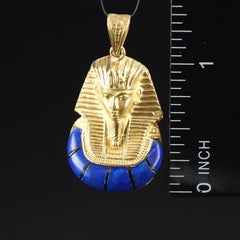 Egyptian 18K Gold Lapis Lazuli Tutankhamen Pendant