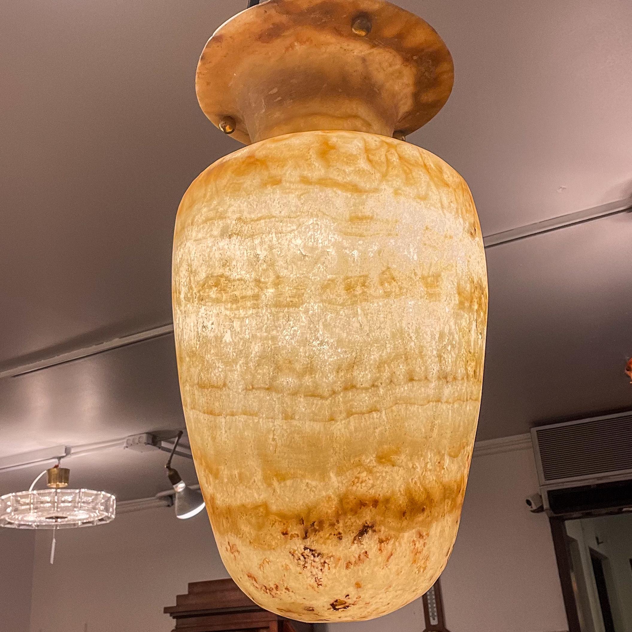 Egyptian Alabaster Amphora Light Fixture For Sale 4