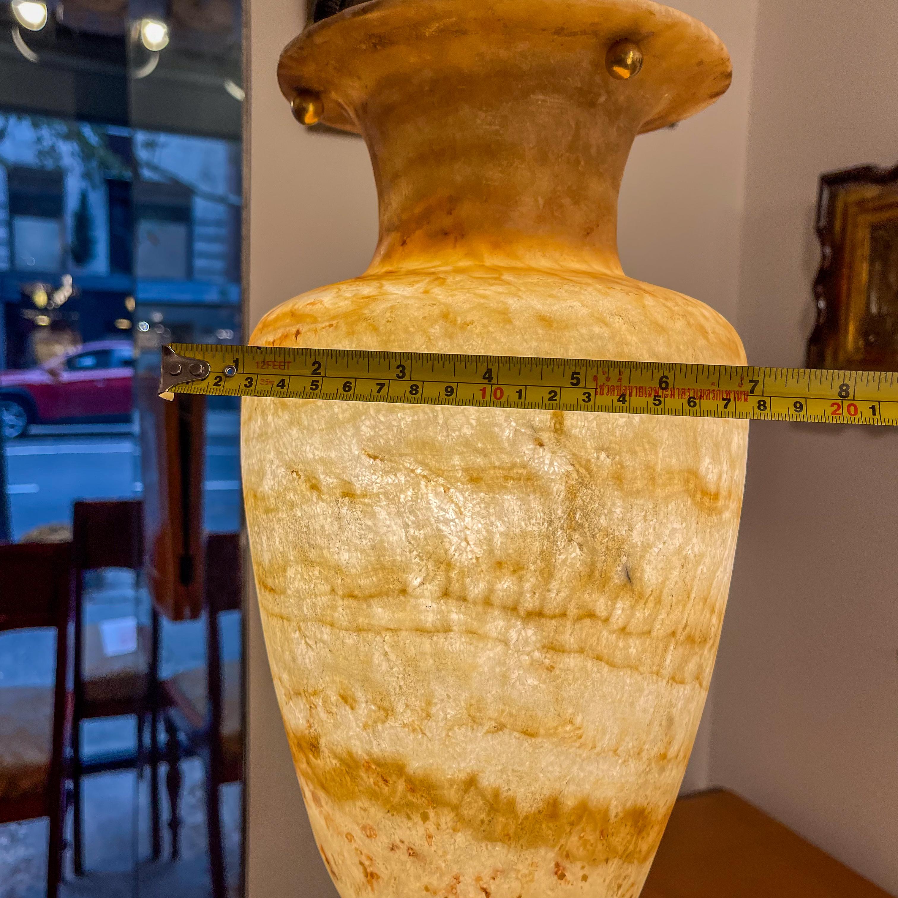 Egyptian Alabaster Amphora Light Fixture For Sale 11