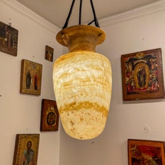 Egyptian Alabaster Amphora Light Fixture