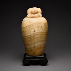 Egyptian Alabaster Canopic Jar of PEDIHORMEDNU