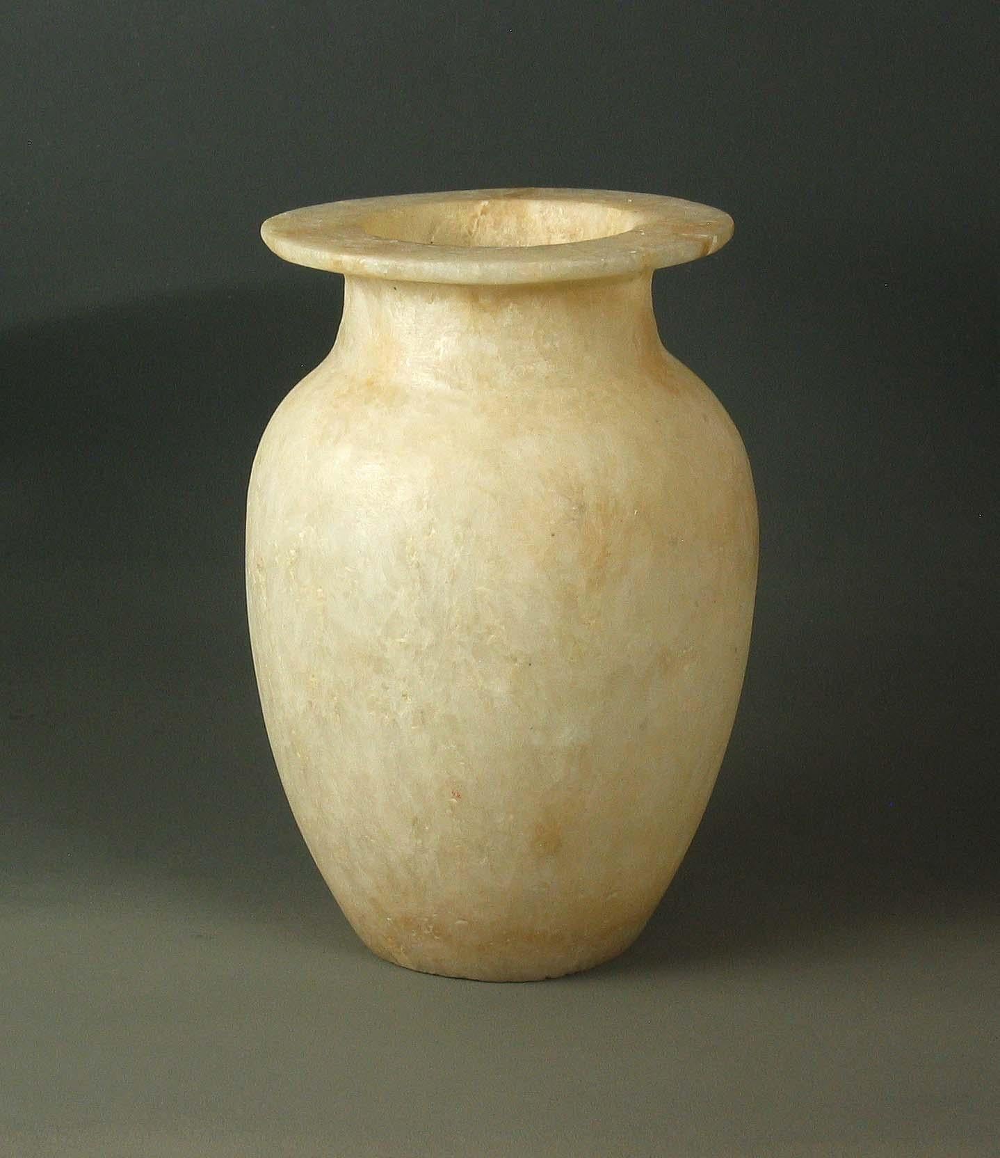 Hand-Crafted Egyptian Alabaster Vase in Antique Taste, 20th Century